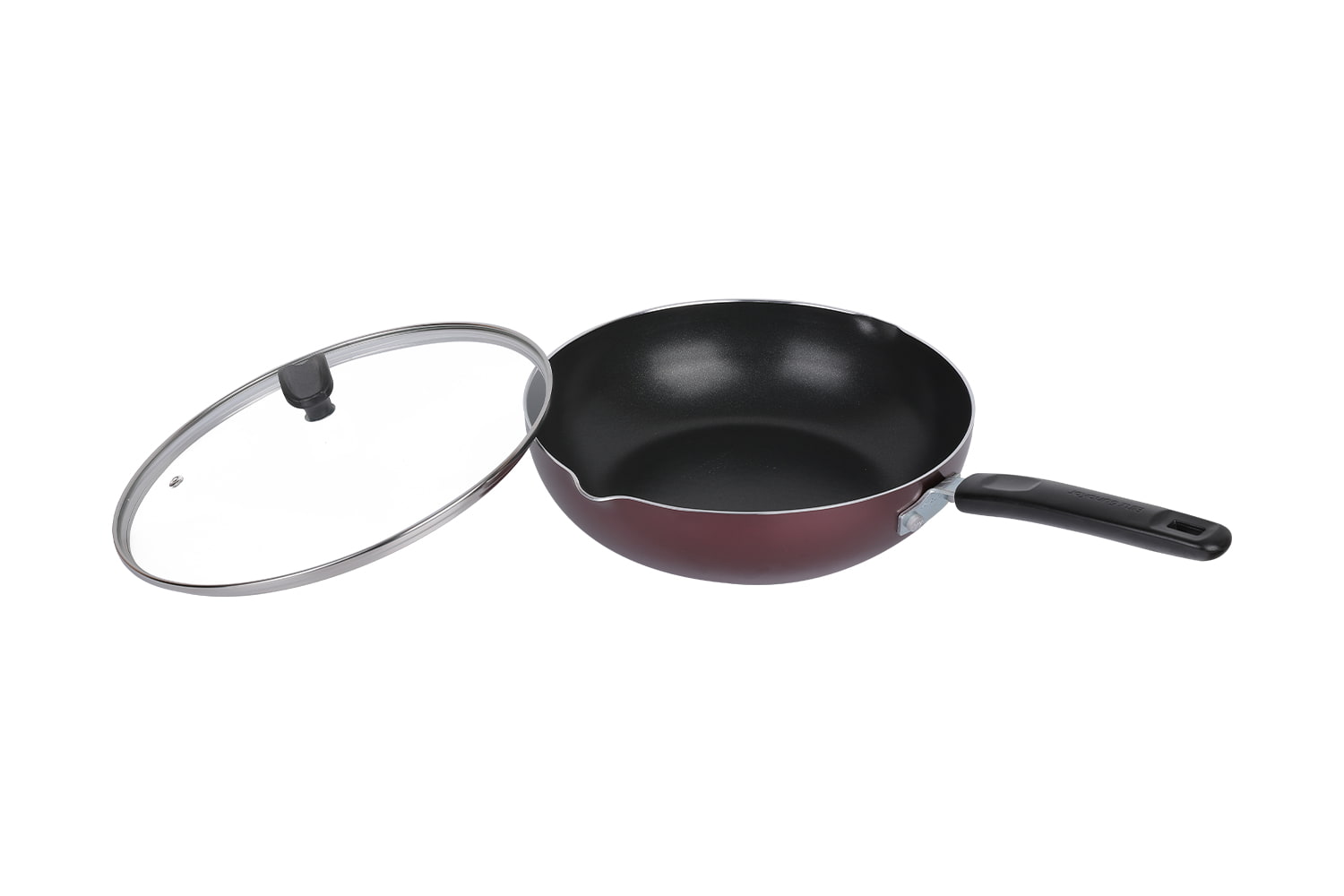 CLB2821D Wok-sa ​​staklenim poklopcem 28 wok, plameni wok, wok koji se ne lijepi